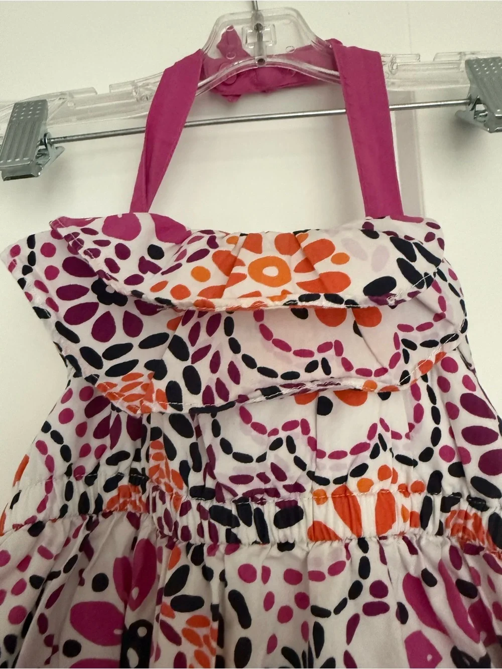 Gymboree Pink, Orange and Black Floral Halter Dress
